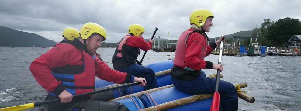 raft building full power paddling