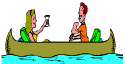 couple in canoe animation