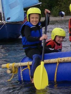 Raft Building is just one activity on an adventure holiday in The Lake District