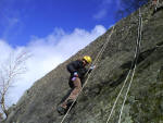 Rock climbing in The Lake District near Coniston
